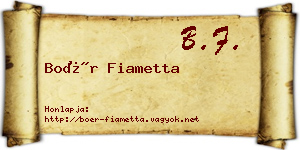 Boér Fiametta névjegykártya